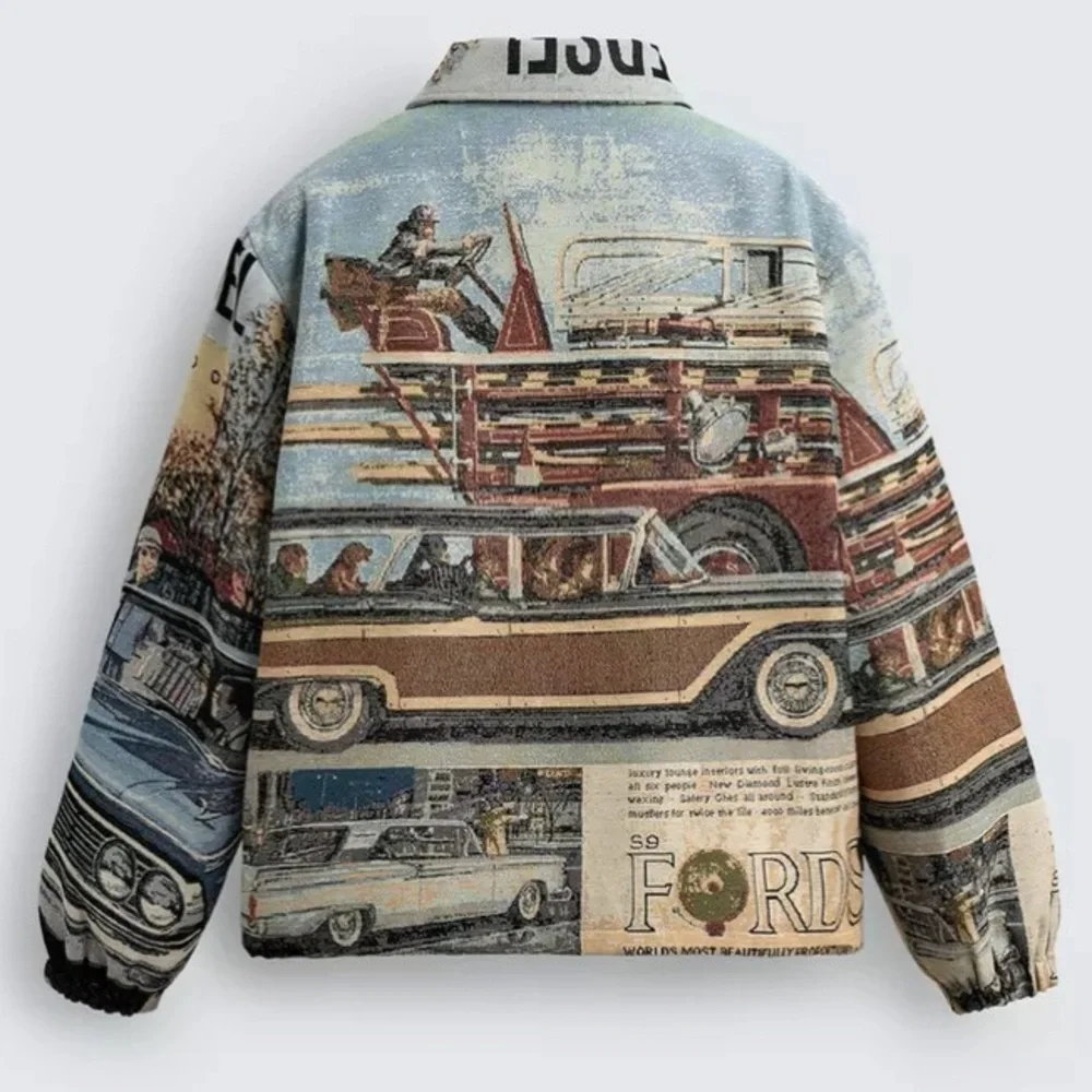 ZARA FORD © JACQUARD PUFFER JACKET LARGE - Picture 12 of 12